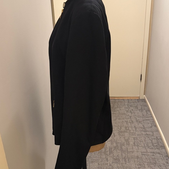 Calvin Klein Black Jacket with Gold Zipper Accents - Picture 7 of 8